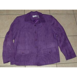 ALFRED DUNNER Purple Sz 12 Church Office Soft Moleskin Faux Suede Suit Jacket